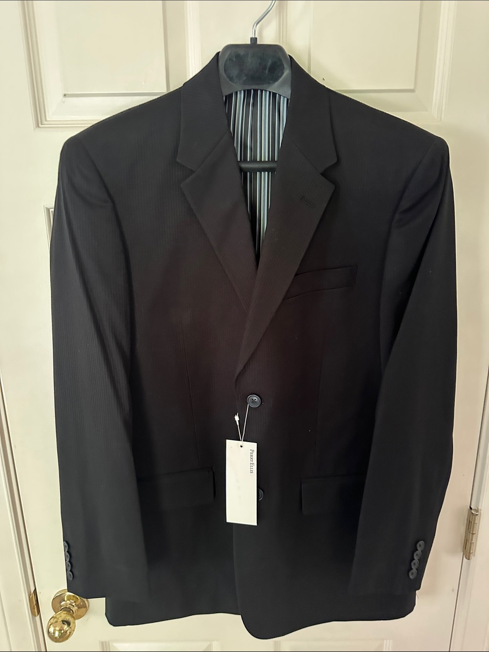 NWTS Perry Ellis Men's Black Suit Blazer/slacks Sz 42 R. Pants 34 / 30
